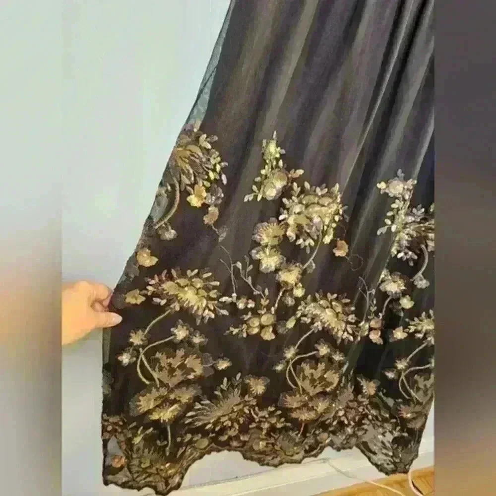 IGIGI Ekanta Black and Gold Beaded Maxi Sleeveless Empire Waist Dress  18/20 - Picture 10 of 16